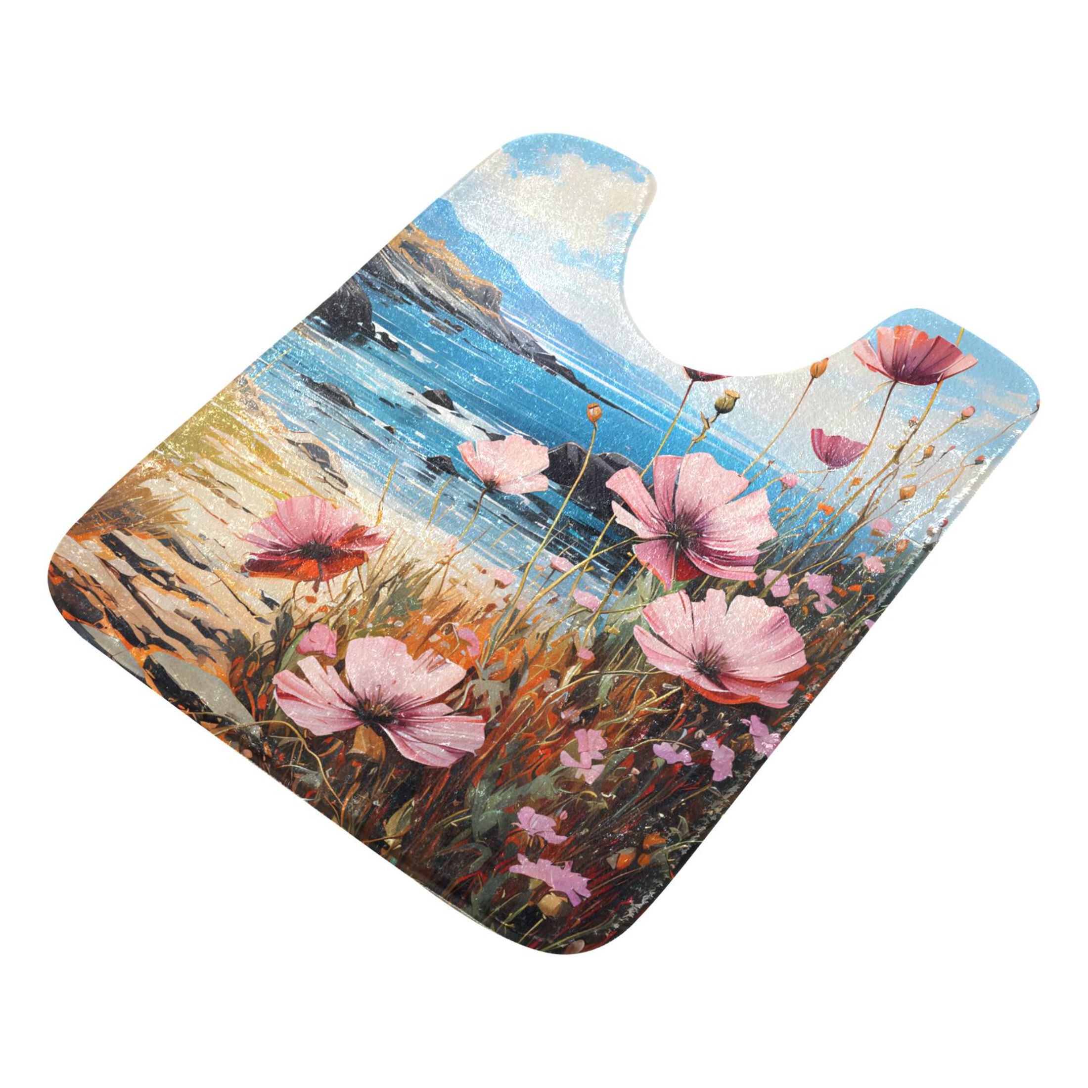 Bathroom Rugs Shaggy Toilet Base Mat 20x24 U Shape Soft Contour Rug