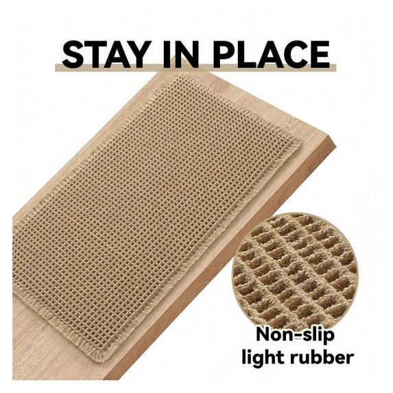 Bathroom Rugs Soft Bath Mat Waffle Style Absorbent Bath Mats for Bathroom Floor Boho Non Slip Bathroom Rug Washable Large Long Bathroom Rugs Runner 2' x 6' Brown
