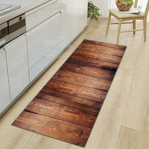 Bathroom Rugs Soft Non Slip Absorbent Memory Foam Bath Mat Extra Large Size Runner Long Rug for Bath Room Shower Tub Floors Mats, 24" x 72"(Rustic Wood Grain)
