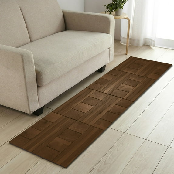 Bathroom Rugs Soft Non Slip Absorbent Memory Foam Bath Mat Extra Large Size Runner Long Rug for Bath Room Shower Tub Floors Mats, 24" x 36"(Rustic Wood Grain)