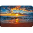 Bathroom Rugs Sunrise and Waves On The Beach Bath Mat Soft NonSlip