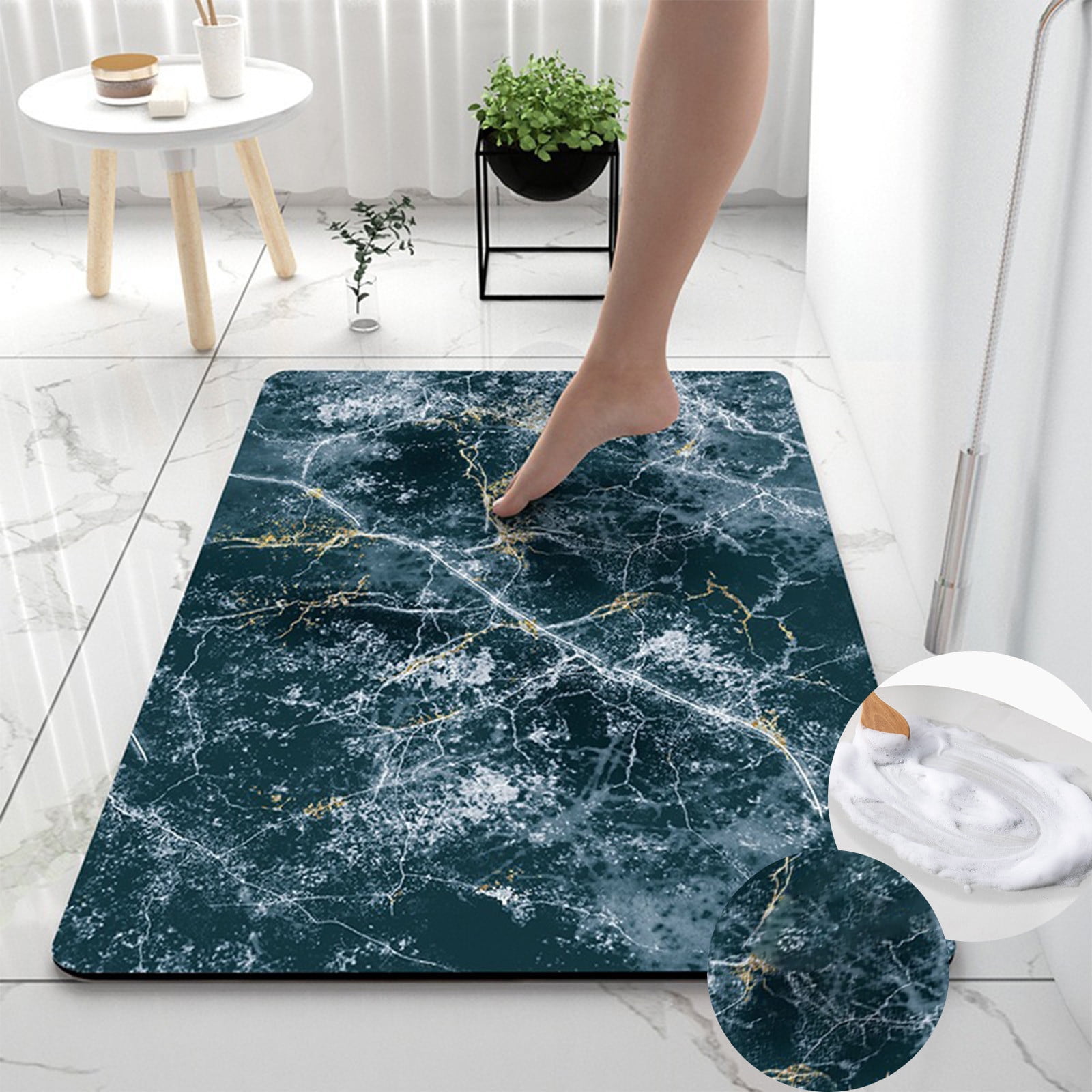 Bathroom Rugs Vmvidoty Bathroom Soft Diatomaceous Earth Absorbent Floor