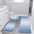 thumbnail image 1 of Bathroom Rugs, Yamaziot Bath Mat Set of 3, Absorbent Microfiber Non Slip Shaggy Ultra Soft Bathroom Runner with U Shaped Contour Toilet Mat for Tub Front, Shower Inside Floor, 1 of 8