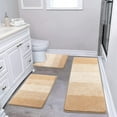 thumbnail image 1 of Bathroom Rugs, Yamaziot Bath Mat Set of 3, Absorbent Microfiber Non Slip Shaggy Ultra Soft Bathroom Runner with U Shaped Contour Toilet Mat for Tub Front, Shower Inside Floor, 1 of 8