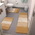 thumbnail image 1 of Bathroom Rugs, Yamaziot Bath Mat Set of 3, Absorbent Microfiber Non Slip Shaggy Ultra Soft Bathroom Runner with U Shaped Contour Toilet Mat for Tub Front, Shower Inside Floor, 1 of 7