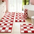 thumbnail image 1 of Bathroom Rugs, Yamaziot Checkered Bath Rugs Set 3, Non Slip Absorbent Bathroom Runner with Toilet Cover Mat, Washable Extra Soft Microfiber Floor Carpet, 1 of 11