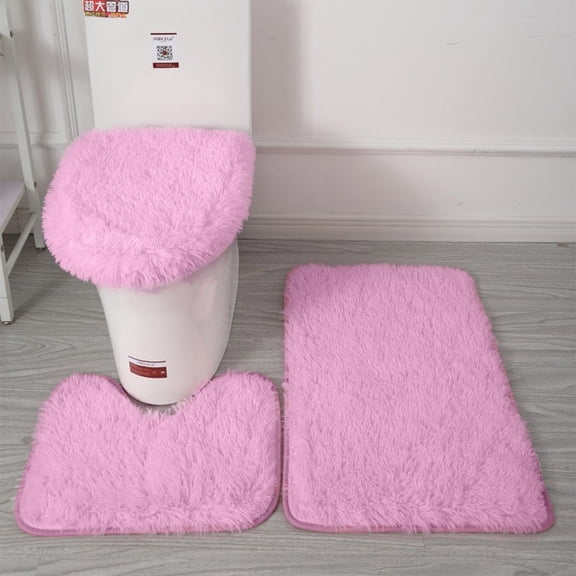 Bathroom Rugs and Mats 3 Piece Set Tie Dyed Plush Carpet Plush Toilet Three Piece Set Non Slip Mat Bath