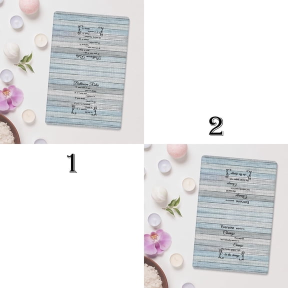 Bathroom Rules Decorative Hand Towels Set of 2, Rustic Farmhouse Hand Towels for Bathroom Decor, 16x24 Inch(Classic Style)