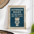 thumbnail image 1 of Bathroom Rules Hit The Target Sign Home Wall Art, Stretched Canvas 12x16in, 1 of 4