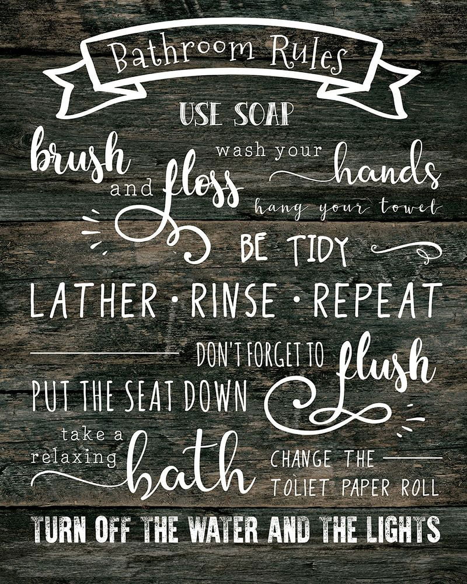 Bathroom Rules Poster Print by CAD DESIGNS (10 x 8) - Walmart.com