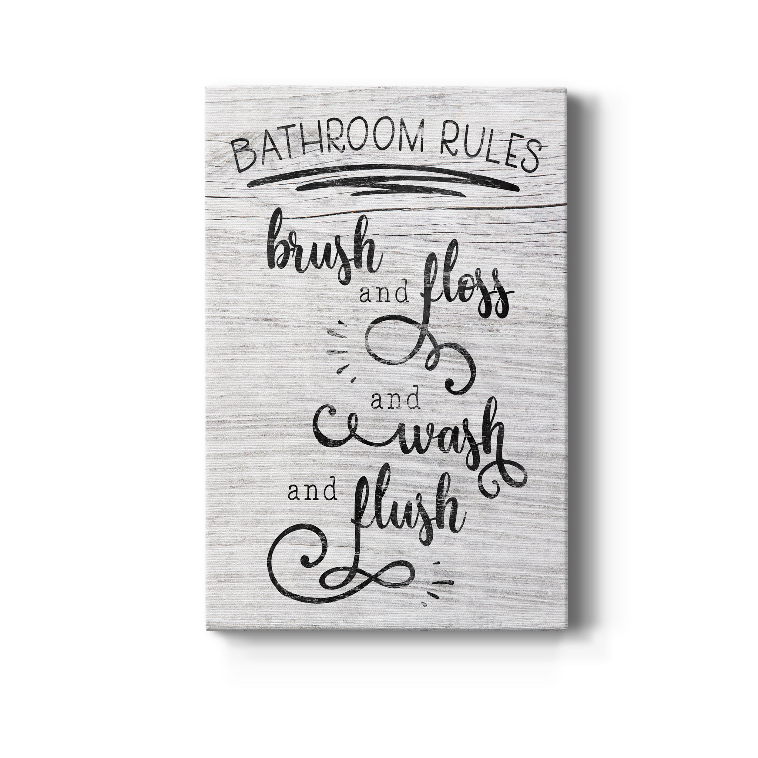 Bathroom Rules Premium Gallery Wrapped Canvas - Ready to Hang - 8 x 12