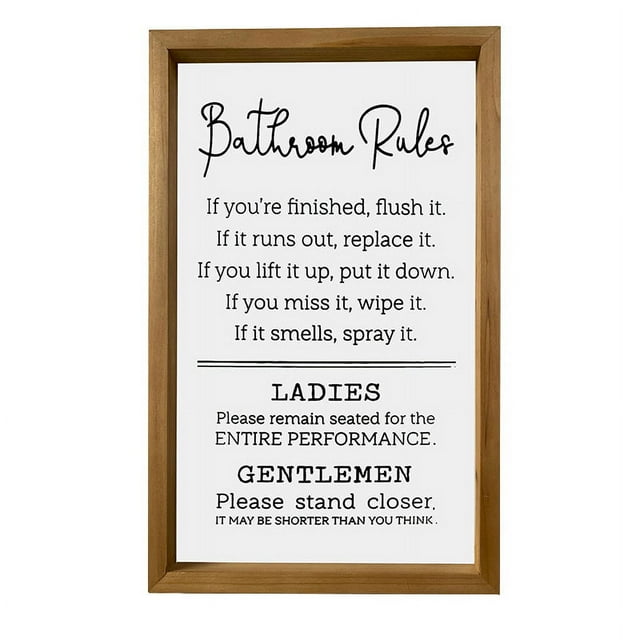 Bathroom Rules Sign Farmhouse Toilet Decorations Restroom Wall Decor