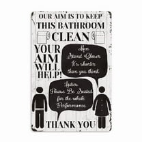 Bathroom Rules Tin Sign Our Aim Is To Keep This Bathroom Clean Toilet Paper Bathroom Sign Bathroom Decor Funny Metal Tin Sign Wall Decor  X 1181 inch Wall Decor For Home Kitchen Bathroom Farm Gar