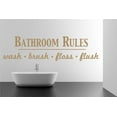 thumbnail image 1 of Bathroom Rules Wash Brush Floss Flush Quote Saying Wall Decal Sticker, 1 of 4