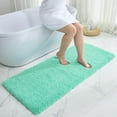 thumbnail image 1 of Bathroom Runner Rug 24x70 Spa Blue Non Slip Fluffy Long Bath Mat for Bathroom Floor Washable Plush Luxury Large Bath Rug for Tub Absorbent Runner Rug for Bedside, 1 of 18
