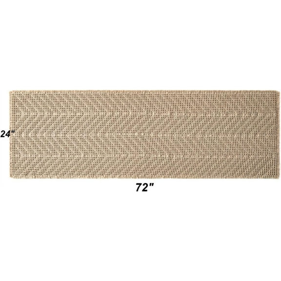 Bathroom Runner Rug Super Absorbent Non Slip Long Bath Mat Machine Washable Boho Bathroom Rugs Quick Dry Rug Runners for Hallway Bedroom Laundry Room,Brown, 2'x 6'(24" x 72")