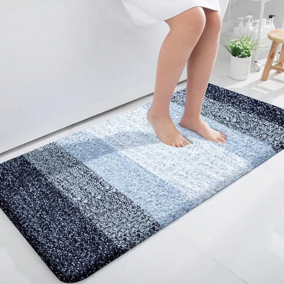 Bathroom Runner Rugs 47x24 Extra Soft Absorbent Microfiber Bath Rugs Rubber Backing Quick Dry Washable Bath Mats for Bathroom Floor Tub and Shower Home Decor Accories Navy Blue