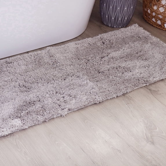 Bathroom Runner Rugs, Extra Soft Absorbent Bath Rugs, Non-Slip, Quick Drying, Machine Washable, Plush Comfort for Bathroom Floor, Tub, Shower and Home Decor Accessories, 21x54, Grey
