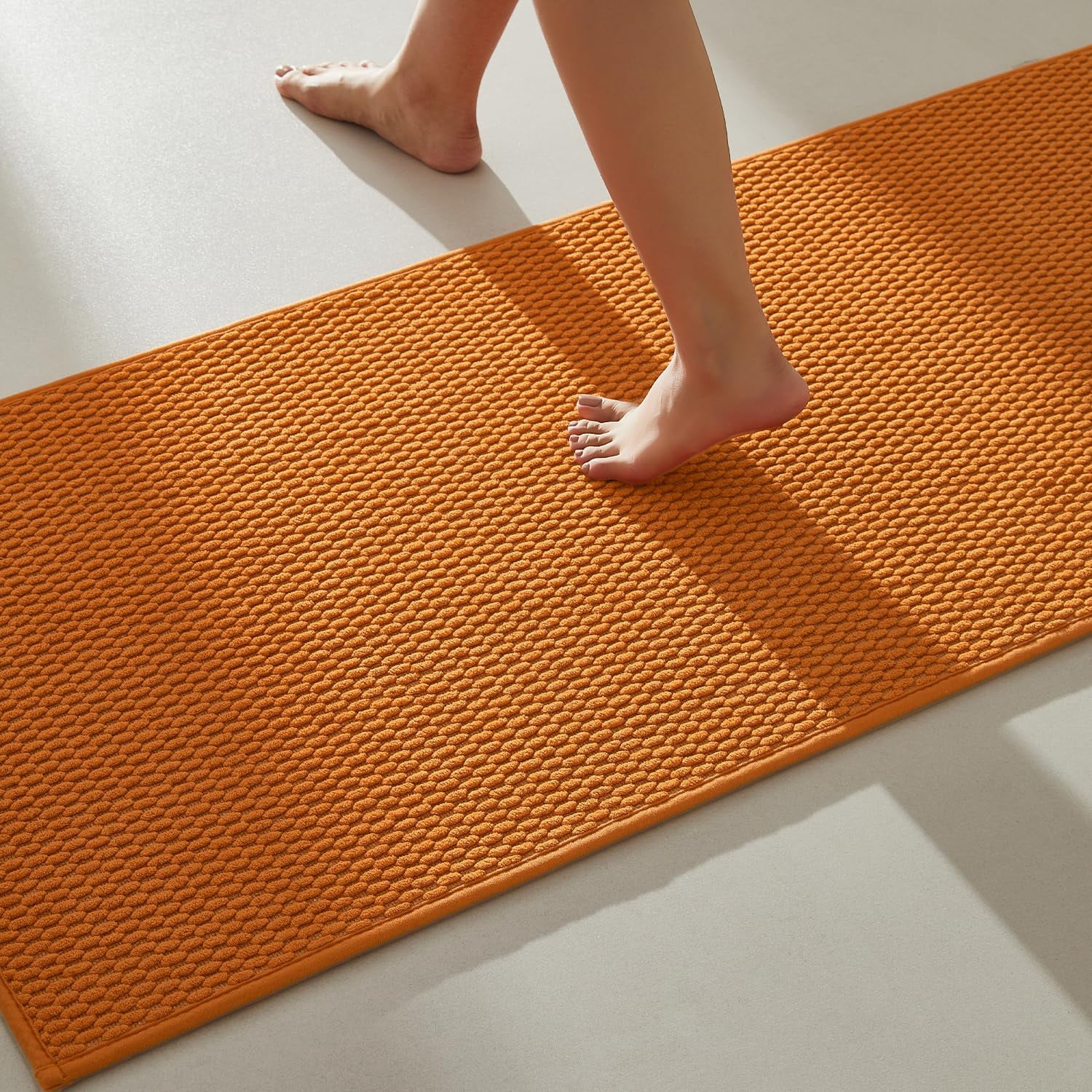 Bathroom Runner Rugs Long Bath Mat Washable Thin Quick Dry Low Pile Non ...