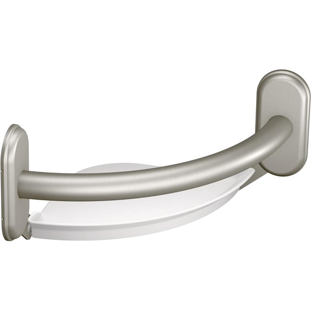Bathroom Safety 9Inch Curved Bathroom Grab Bar with Integrated Corner