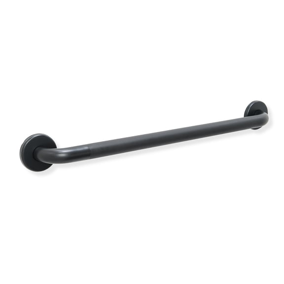 GBS Ada Anti Slip Knurled Handicap Grab Bar for Shower, Matte Black, 12"
