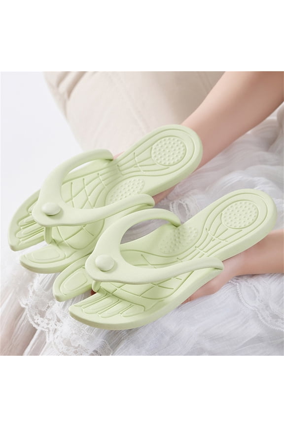 Bathroom Sandals, Lightweight EVA Slip-On with Massage Footbed, Non-Slip for Wet Floors, Portable for Travel, Dorm, and Beach House Green 36