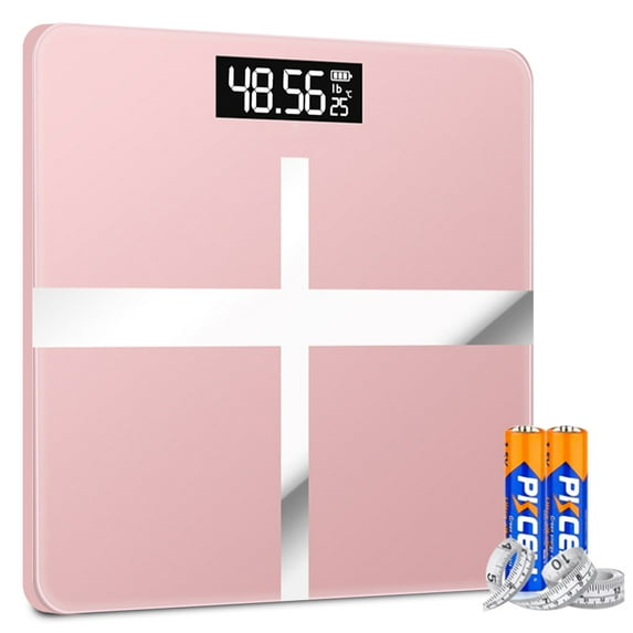 Bathroom Scale, Highly Accurate Digital Bathroom Body Scale, Precisely Measures Weight up to 400 lbs,Rose