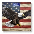 thumbnail image 1 of Bathroom Scale, Highly Accurate Digital Body Scale,Precisely Measures Weight up to 400 lbs-Bald Eagle With Spread Wings Flying In Front Of American Flag, 1 of 4