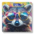 thumbnail image 1 of Bathroom Scale, Highly Accurate Digital Body Scale,Precisely Measures Weight up to 400 lbs-Cute Raccoon Wearing Sunglasses Against Colorful Background, 1 of 4