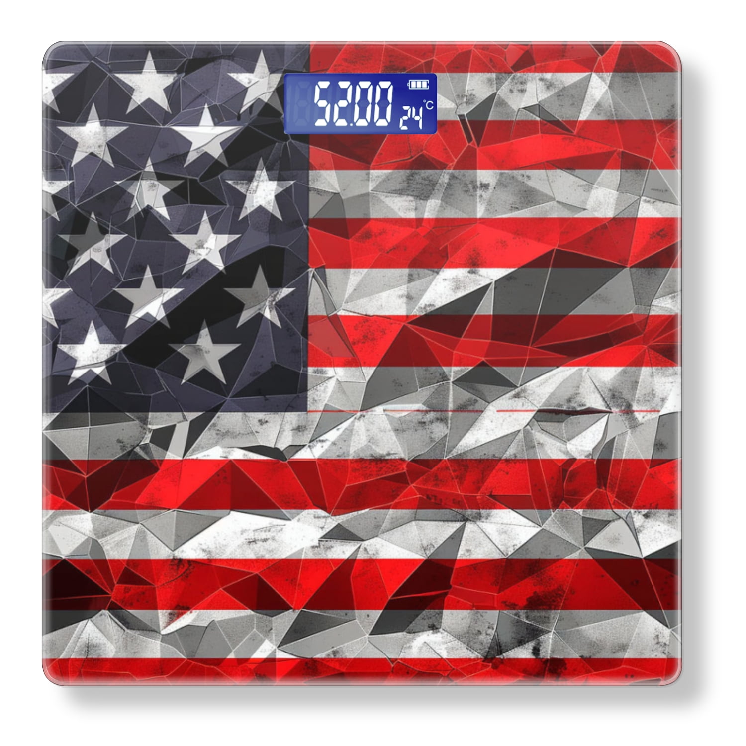 Bathroom Scale, Highly Accurate Digital Body Scale,Precisely Measures Weight up to 400 lbs-Abstract American Flag