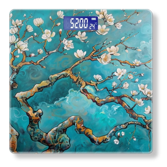 Bathroom Scale, Highly Accurate Digital Body Scale,Precisely Measures Weight up to 400 lbs-Almond Tree In Bloom With White Blossoms