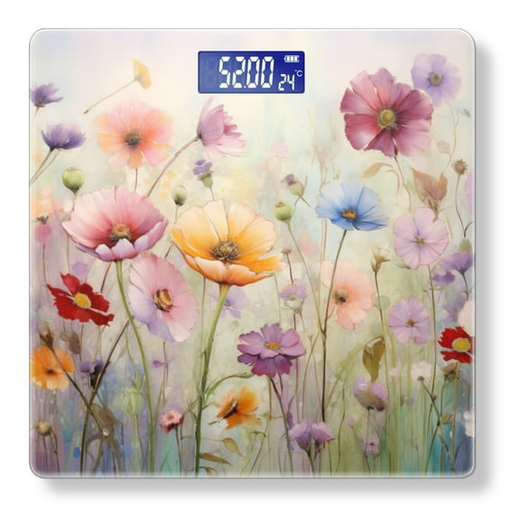Bathroom Scale, Highly Accurate Digital Body Scale,Precisely Measures Weight up to 400 lbs-Array Of Colorful Wildflowers In Full Bloom On The Meadow