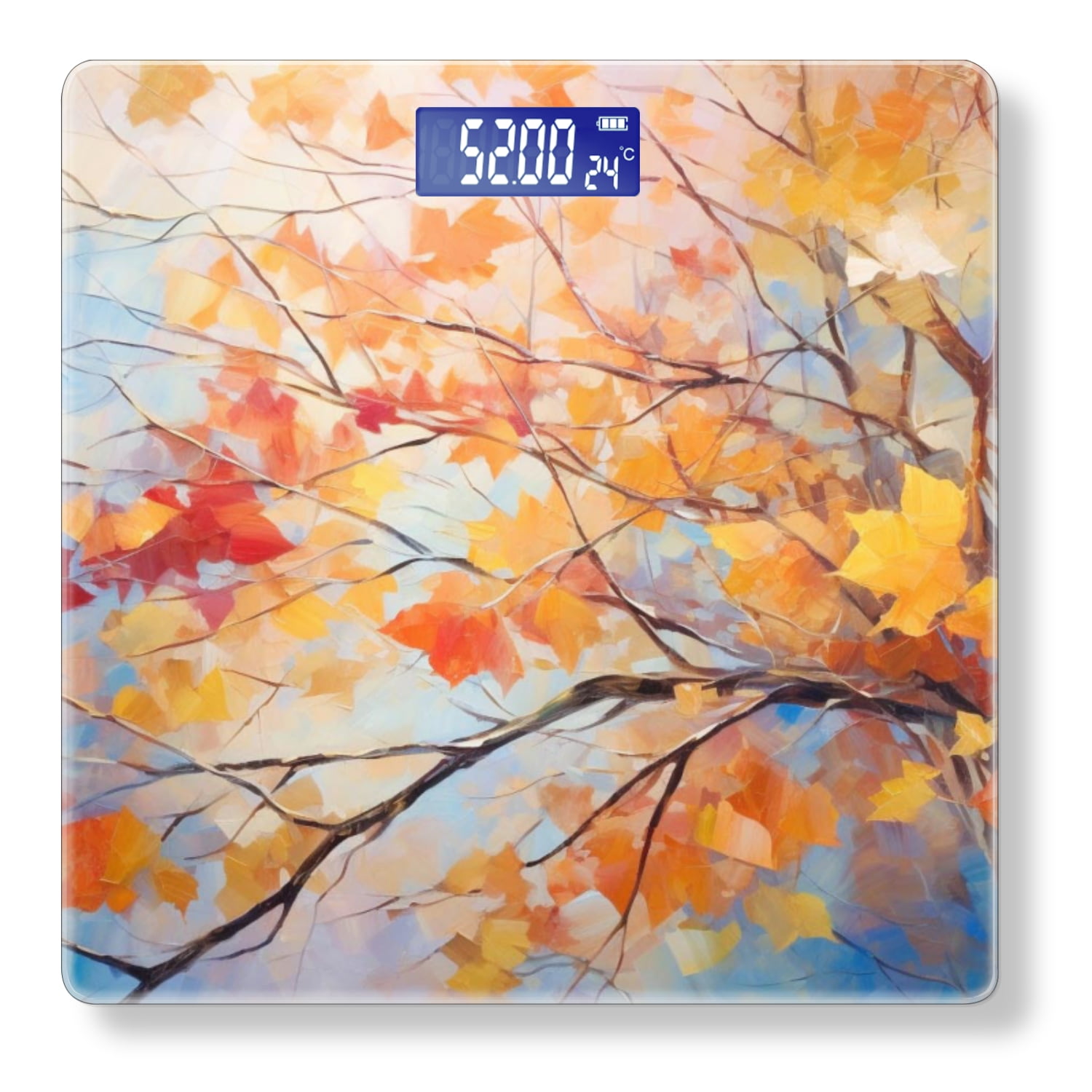 Bathroom Scale, Highly Accurate Digital Body Scale,Precisely Measures Weight up to 400 lbs-Autumn Leaves With Colorful Fall Foliage On Tree Branches