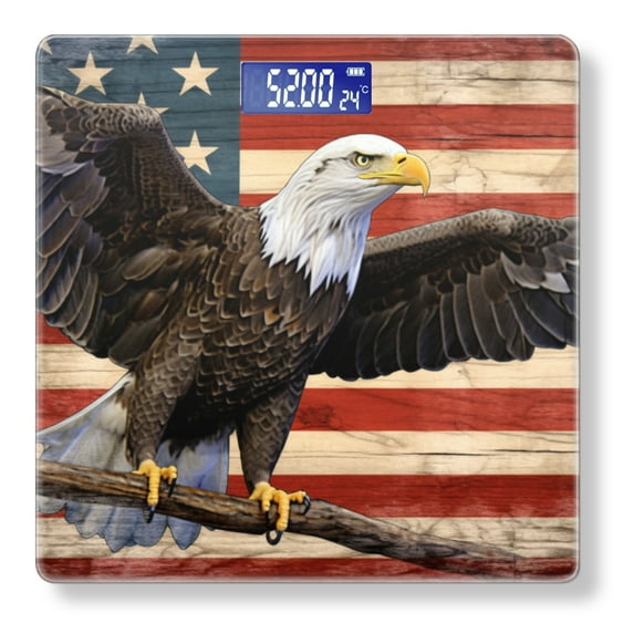Bathroom Scale, Highly Accurate Digital Body Scale,Precisely Measures Weight up to 400 lbs-Bald Eagle Is Perched On Old Wooden Branch
