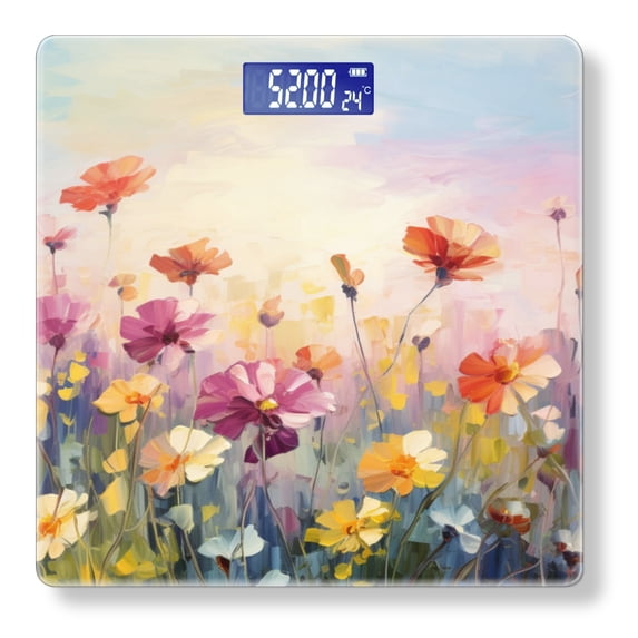 Bathroom Scale, Highly Accurate Digital Body Scale,Precisely Measures Weight up to 400 lbs-Beautiful Flowers In The Field