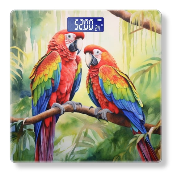 Bathroom Scale, Highly Accurate Digital Body Scale,Precisely Measures Weight up to 400 lbs-Beautiful Parrots In The Rainforest