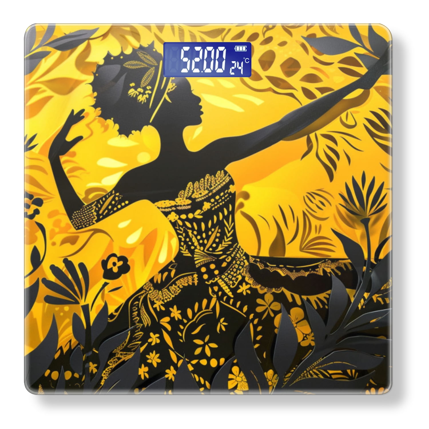 Bathroom Scale, Highly Accurate Digital Body Scale,Precisely Measures Weight up to 400 lbs-Black Woman Ballerina In The Style Of Art