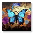 thumbnail image 1 of Bathroom Scale, Highly Accurate Digital Body Scale,Precisely Measures Weight up to 400 lbs-Blue Butterfly With In The Purple Roses Background, 1 of 4