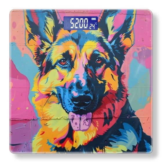 High Precision Body Weight Scale Smart Bathroom Scales with Large LCD Display(400lbs),Decorative for Bedroom-Colorful Graffiti Of German Shepherd