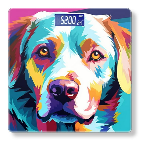 Bathroom Scale, Highly Accurate Digital Body Scale,Precisely Measures Weight up to 400 lbs-Colorful Portrait Of Adorable Labrador Retriever Dog