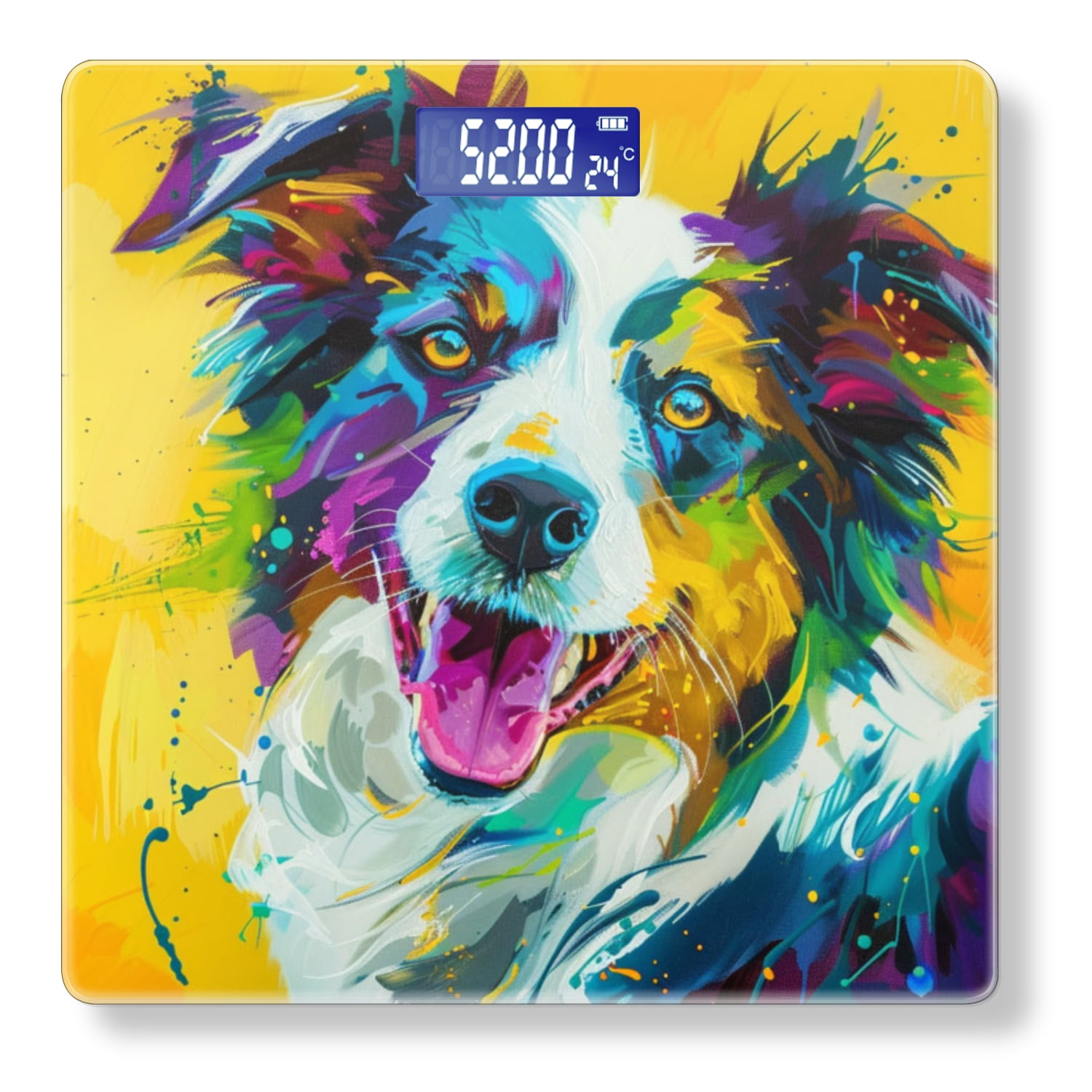 Bathroom Scale, Highly Accurate Digital Body Scale,Precisely Measures Weight up to 400 lbs-Colorful Portrait Of Australian Shepherd Dog