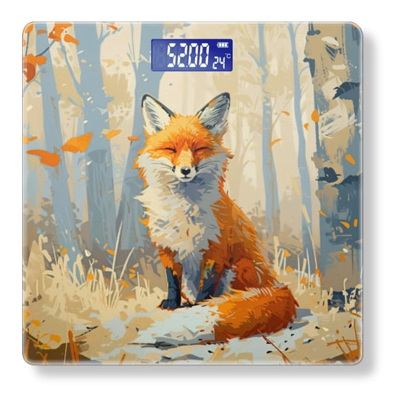 Bathroom Scale, Highly Accurate Digital Body Scale,Precisely Measures Weight up to 400 lbs-Cute Fox In The Forest Surrounded By Trees And Leaves
