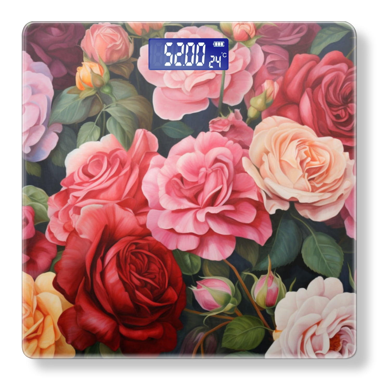 Bathroom Scale, Highly Accurate Digital Body Scale,Precisely Measures Weight up to 400 lbs-Detailed Oil Painting Of Array Of Roses