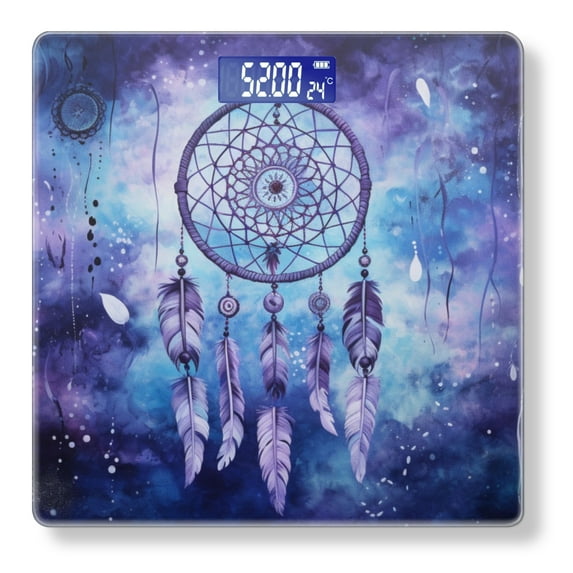 Bathroom Scale, Highly Accurate Digital Body Scale,Precisely Measures Weight up to 400 lbs-Dreamcatcher On Galaxy Background