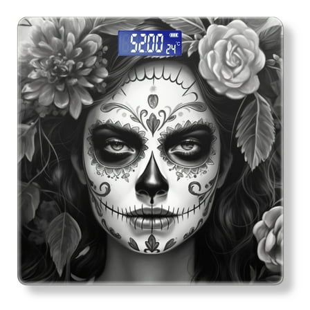 Bathroom Scale, Highly Accurate Digital Body Scale,Precisely Measures Weight up to 400 lbs-Face Of Attractive Woman With Black Hair