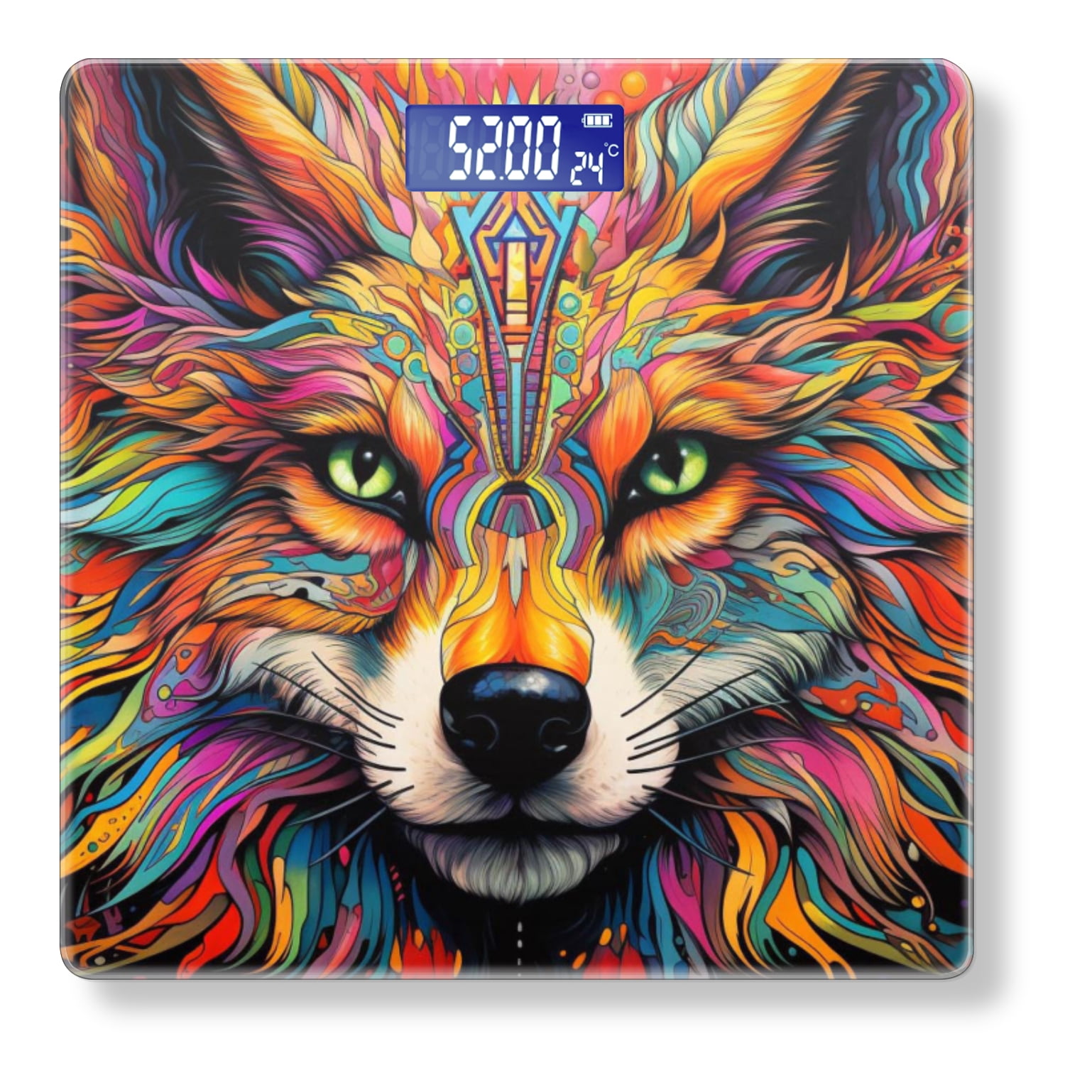 Bathroom Scale, Highly Accurate Digital Body Scale,Precisely Measures Weight up to 400 lbs-Fox Colorful And Highly Detailed With Vibrant Colors