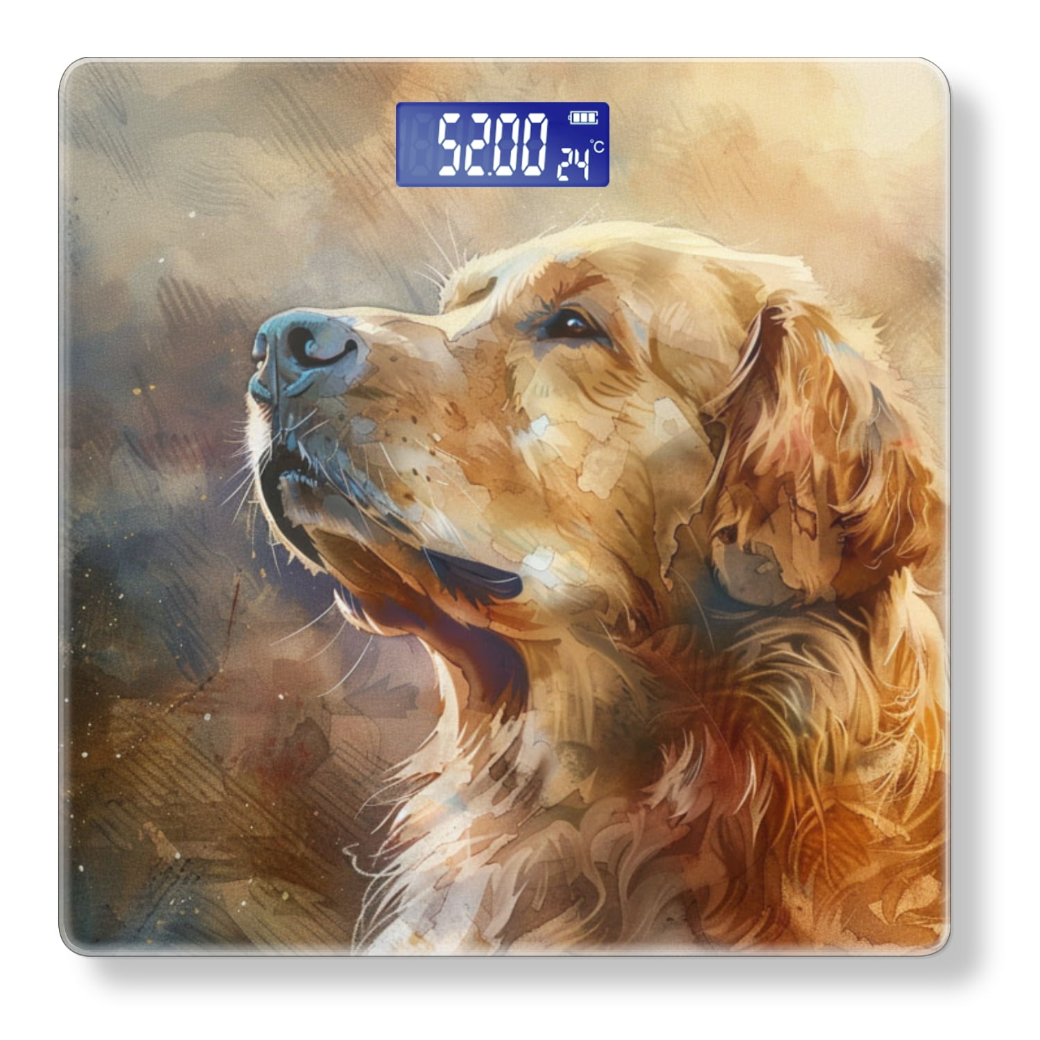 Bathroom Scale, Highly Accurate Digital Body Scale,Precisely Measures Weight up to 400 lbs-Golden Retriever Looking Up At The Sky With Hope