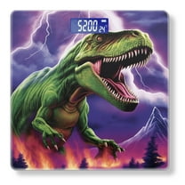 Bathroom Scale, Highly Accurate Digital Body Scale,Precisely Measures Weight up to 400 lbs-Green Dinosaur Roaring With Mouth Open