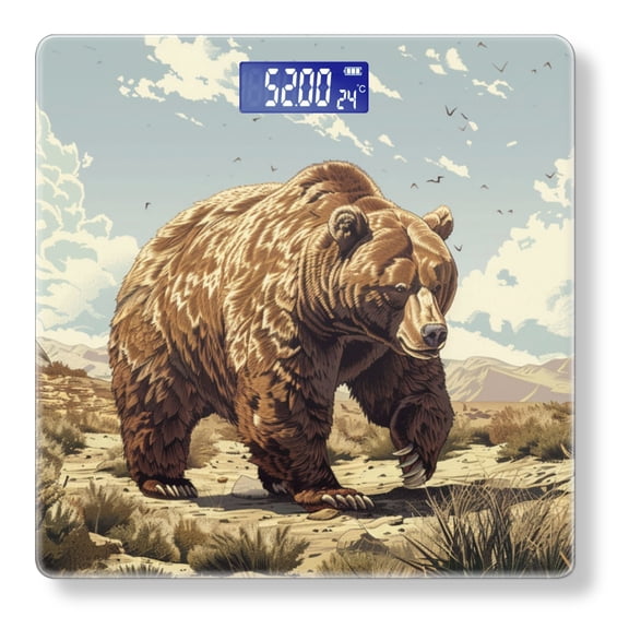 Bathroom Scale, Highly Accurate Digital Body Scale,Precisely Measures Weight up to 400 lbs-Grizzly Bear In The Desert