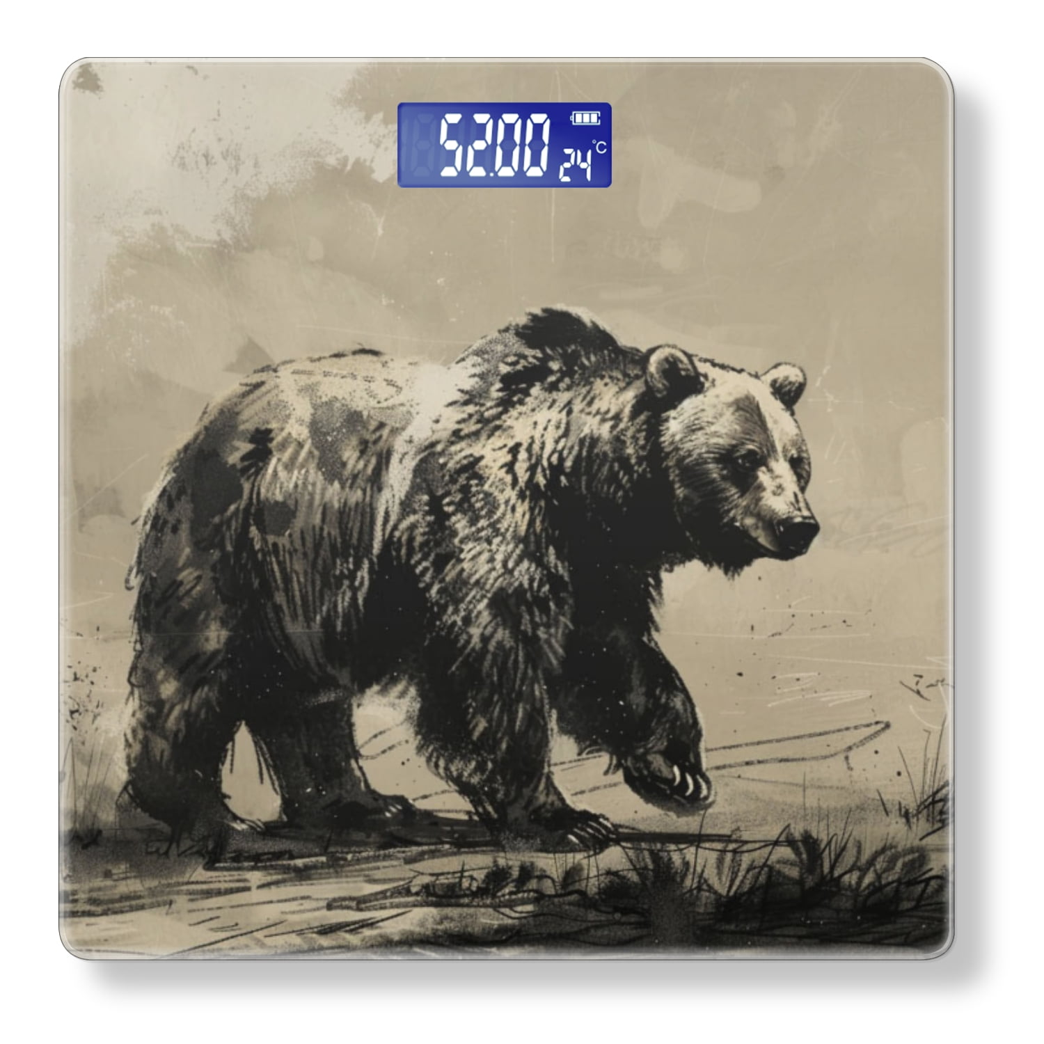 Bathroom Scale, Highly Accurate Digital Body Scale,Precisely Measures Weight up to 400 lbs-Grizzly Bear Walking In The Wild